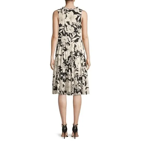 Johnny Was Black and Cream Floral Dress - Picture 2 of 10